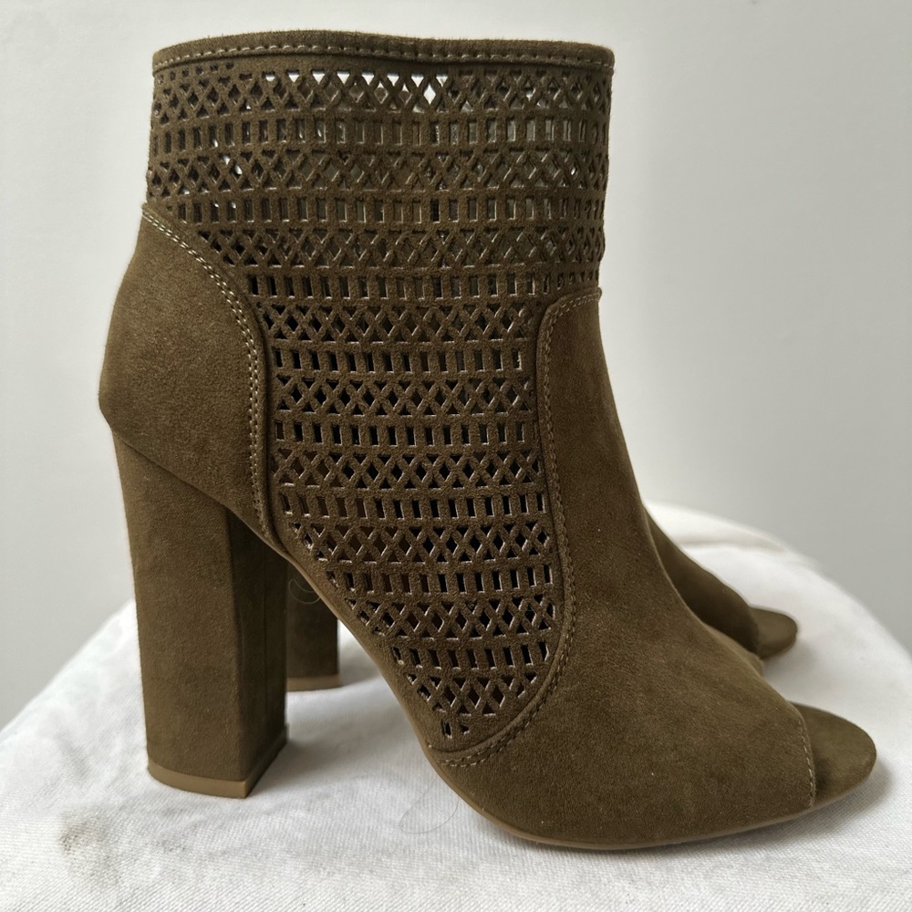 Bamboo Olive Open Toe Heel